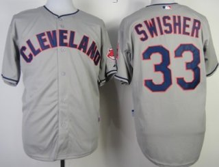 Cleveland Indians #33 Nick Swisher Gray Jersey