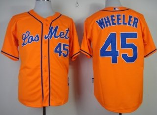 New York Mets #45 Zack Wheeler Los Orange Jersey