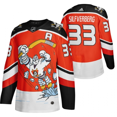 Anaheim Ducks #33 Jakob Silfverberg Red Men's Adidas 2020-21 Reverse Retro Alternate NHL Jersey