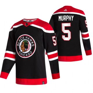 Chicago Blackhawks #5 Connor Murphy Black Men's Adidas 2020-21 Reverse Retro Alternate NHL Jersey