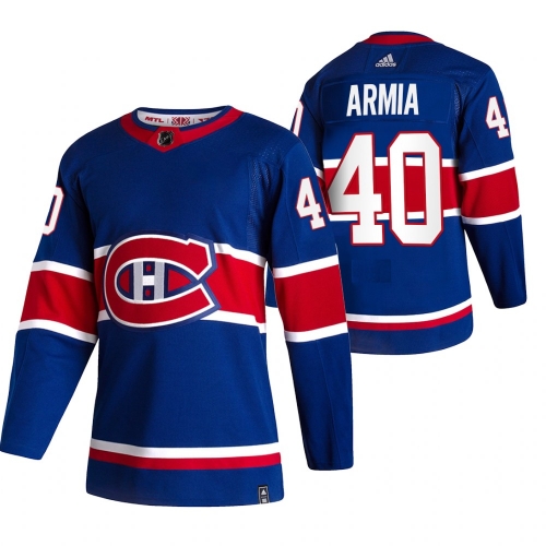 Montreal Canadiens #40 Joel Armia Blue Men's Adidas 2020-21 Reverse Retro Alternate NHL Jersey