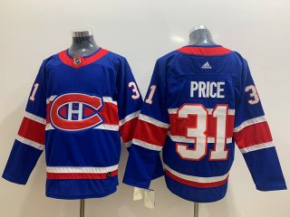 Men's Montreal Canadiens #31 Carey Price Blue Adidas 2020-21 Alternate Authentic Player NHL Jersey