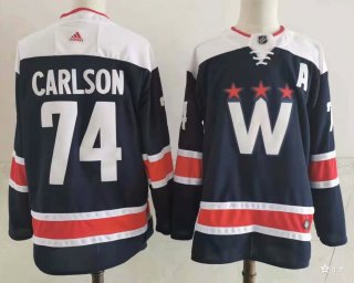 Men's Washington Capitals #74 John Carlson NEW Navy Blue Adidas Stitched NHL Jersey