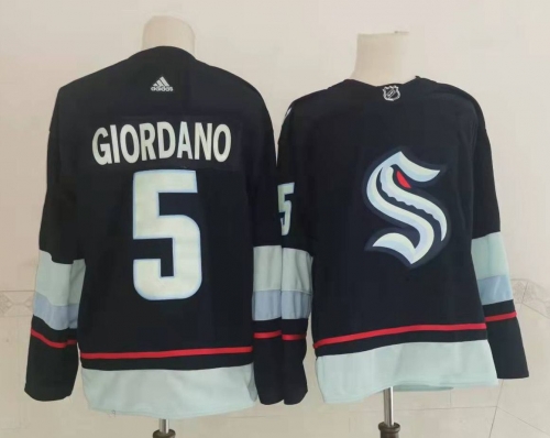 Men's Seattle Kraken #5 Mark Giordano Navy Blue Adidas Stitched NHL Jersey