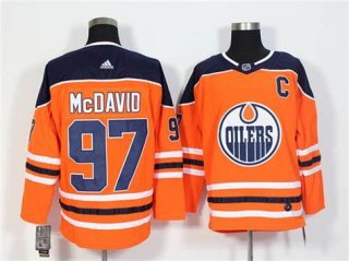 Men's Adidas Edmonton Oilers #97 Connor McDavid Orange Home Authentic Stitched NHL Jersey