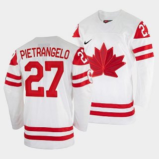 Men's Alex Pietrangelo Canada Hockey White 2022 Beijing Winter Olympic #27 Home Rrplica Jersey