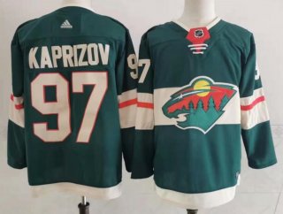 Men's Minnesota Wild #97 Kirill Kaprizov Green Stitched Jersey