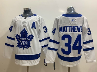 Men's Toronto Maple Leafs #34 Auston Matthews White With A Patch Adidas Stitched NHL Jersey