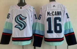 Men's Seattle Kraken #16 Jared McCann White Authentic Jersey