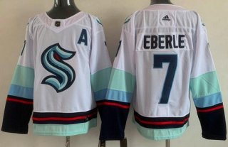 Men's Seattle Kraken #7 Jordan Eberle White Authentic Jersey