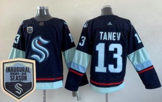 Men's Seattle Kraken #13 Brandon Tanev Navy 2021-22 Season Inaugural Authentic Jersey