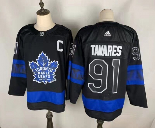 Men's Toronto Maple Leafs #91 John Tavares Black X Drew House Inside Out Stitched Jersey