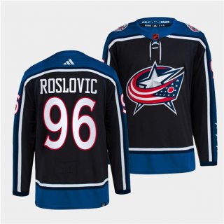 Men's Columbus Blue Jackets #96 Jack Roslovic Navy 2022 Reverse Retro Stitched Jersey