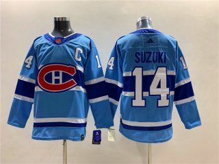 Men's Montreal Canadiens #14 Nick Suzuki 2022-23 Reverse Retro Stitched Jersey