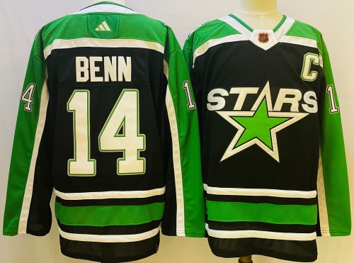 Men's Dallas Stars #14 Jamie Benn Black 2022-23 Reverse Retro Stitched Jersey