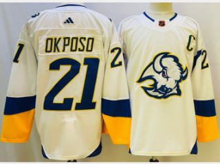 Men's Buffalo Sabres #21 Kyle Okposo White 2022 Reverse Retro Authentic Jersey