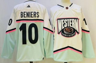 Men's Seattle Kraken #10 Matty Beniers 2023 White All-Star Game Stitched Jersey