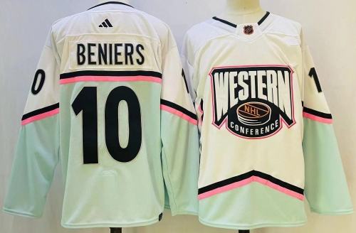 Men's Seattle Kraken #10 Matty Beniers 2023 White All-Star Game Stitched Jersey