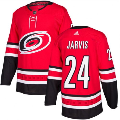 Men's Carolina Hurricanes #24 Seth Jarvis Red Stitched Jersey