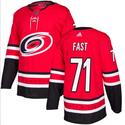 Men's Carolina Hurricanes #71 Jesper Fast Red Stitched Jersey