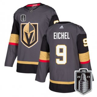 Men's Vegas Golden Knights #9 Jack Eichel Gray 2023 Stanley Cup Final Stitched Jersey