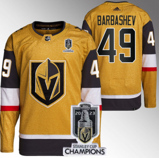 Men's Vegas Golden Knights #49 Ivan Barbashev Gold 2023 Stanley Cup Champions Stitched Jersey