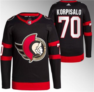 Men's Ottawa Senators #70 Joonas Korpisalo Black Stitched Jersey