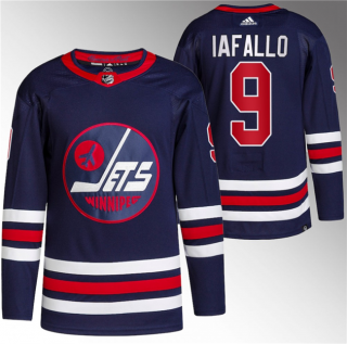 Men's Winnipeg Jets #9 Alex Iafallo 2021-22 Navy Stitched Jersey