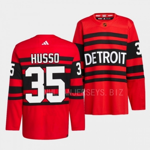 Men's Detroit Red Wings 2022 Reverse Retro 2.0 #35 Ville Husso Red Authentic Pro Jersey