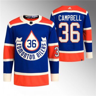 Men's Edmonton Oilers #36 Jack Campbell 2023 Royal Heritage Classic Primegreen Stitched Jersey