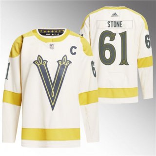 Men's Vegas Golden Knights #61 Mark Stone Cream 2024 Winter Classic Primegreen Stitched Jersey