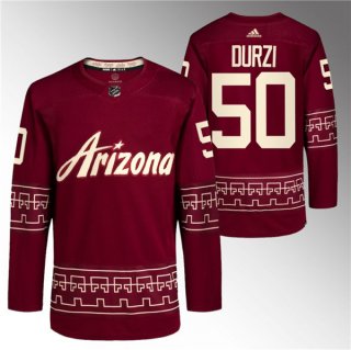 Men's Arizona Coyotes #50 Sean Durzi Garnet Alternate Pro Jersey