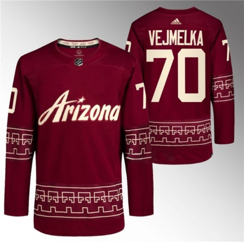 Men's Arizona Coyotes #70 Karel Vejmelka Garnet Alternate Pro Jersey