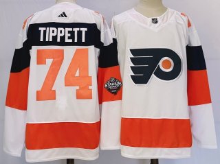 Men's Philadelphia Flyers #74 Owen Tippett White 2024 Stadium Series Stitched Jersey