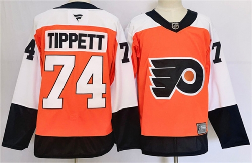 Men's Philadelphia Flyers #74 Owen Tippett Orange 2024 Stitched Jersey