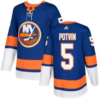 Adidas Islanders #5 Denis Potvin Royal Blue Home Authentic Stitched NHL Jersey