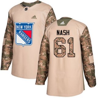 Adidas Rangers #61 Rick Nash Camo Authentic 2017 Veterans Day Stitched NHL Jersey