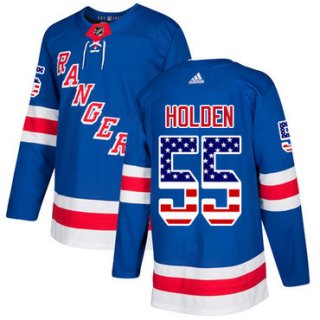 Adidas Rangers #55 Nick Holden Royal Blue Home Authentic USA Flag Stitched NHL Jersey