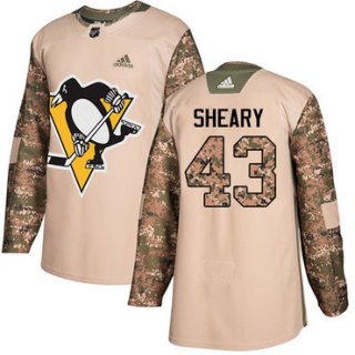 Adidas Penguins #43 Conor Sheary Camo Authentic 2017 Veterans Day Stitched NHL Jersey