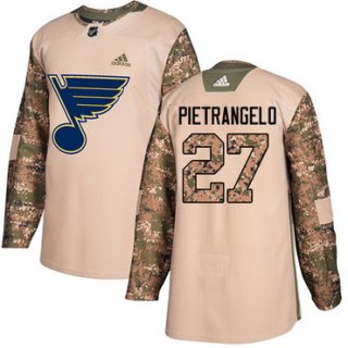 Adidas Blues #27 Alex Pietrangelo Camo Authentic 2017 Veterans Day Stitched NHL Jersey