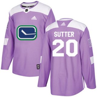 Adidas Canucks #20 Brandon Sutter Purple Authentic Fights Cancer Stitched NHL Jersey