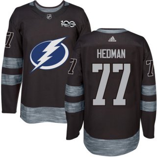 Adidas Lightning #77 Victor Hedman Black 1917-2017 100th Anniversary Stitched NHL Jersey