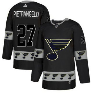 Men's St. Louis Blues #27 Alex Pietrangelo Black Team Logos Fashion Adidas Jersey