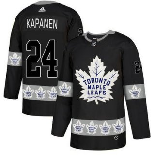 Men's Toronto Maple Leafs #24 Kasperi Kapanen Black Team Logos Fashion Adidas Jersey