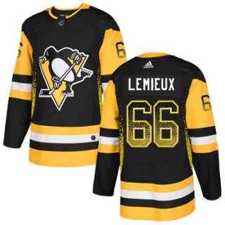 Men's Pittsburgh Penguins #66 Mario Lemieux Black Drift Fashion Adidas Jersey