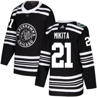 Adidas Blackhawks #21 Stan Mikita Black Authentic 2019 Winter Classic Stitched NHL Jersey