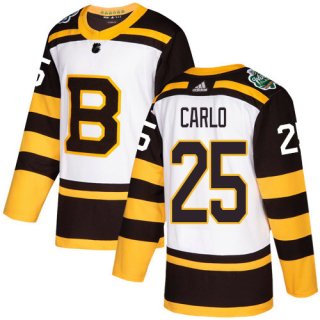 Adidas Bruins #25 Brandon Carlo White Authentic 2019 Winter Classic Stitched NHL Jersey