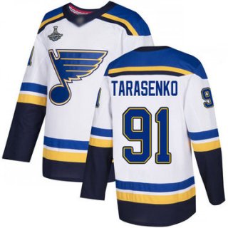 Blues #91 Vladimir Tarasenko White Road Authentic Stanley Cup Champions Stitched Hockey Jersey