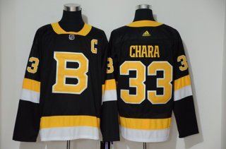 Men's Boston Bruins #33 Zdeno Chara Black Throwback Authentic Stitched Hockey Jersey