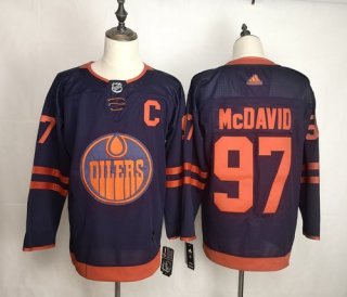 Men's Edmonton Oilers 97 Connor McDavid Navy 50th anniversary Adidas Jersey